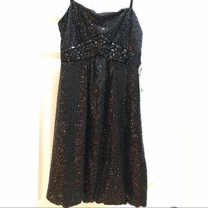 Jessica McClintock Black Sequin & Beaded Dress!!